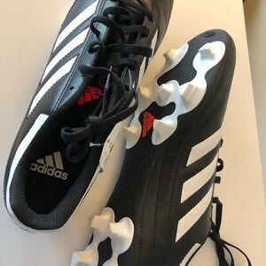 Adidas Black and White Athletic Soccer Shoes with Cleats